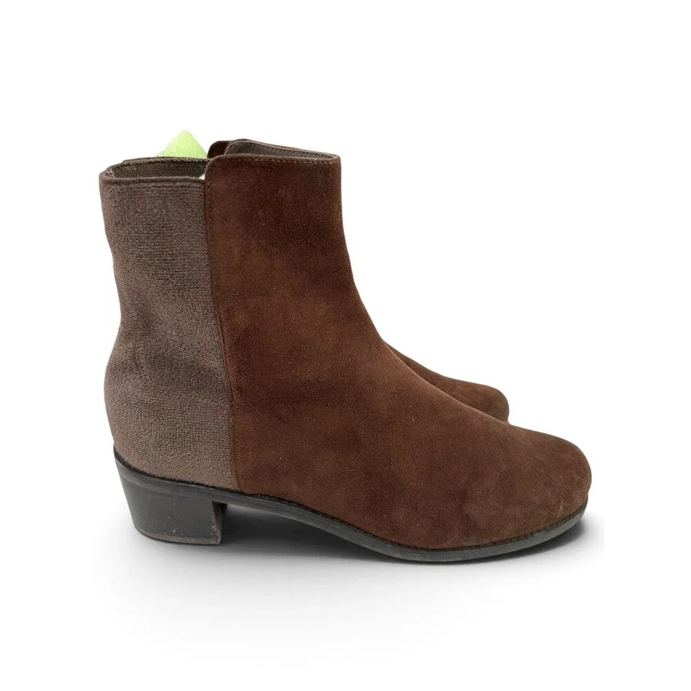 Stuart Weitzman Brown Suede 5050 Stretch Ankle Boots Booties Womens Size 8.5 M